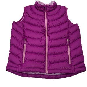 LL Bean Girls Down Puffer Vest, Purple L 14/16